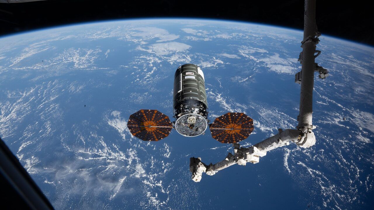 The Cygnus XL cargo spacecraft near the International Space Station. Image: NASA via Wikimedia Commons, Public domain.