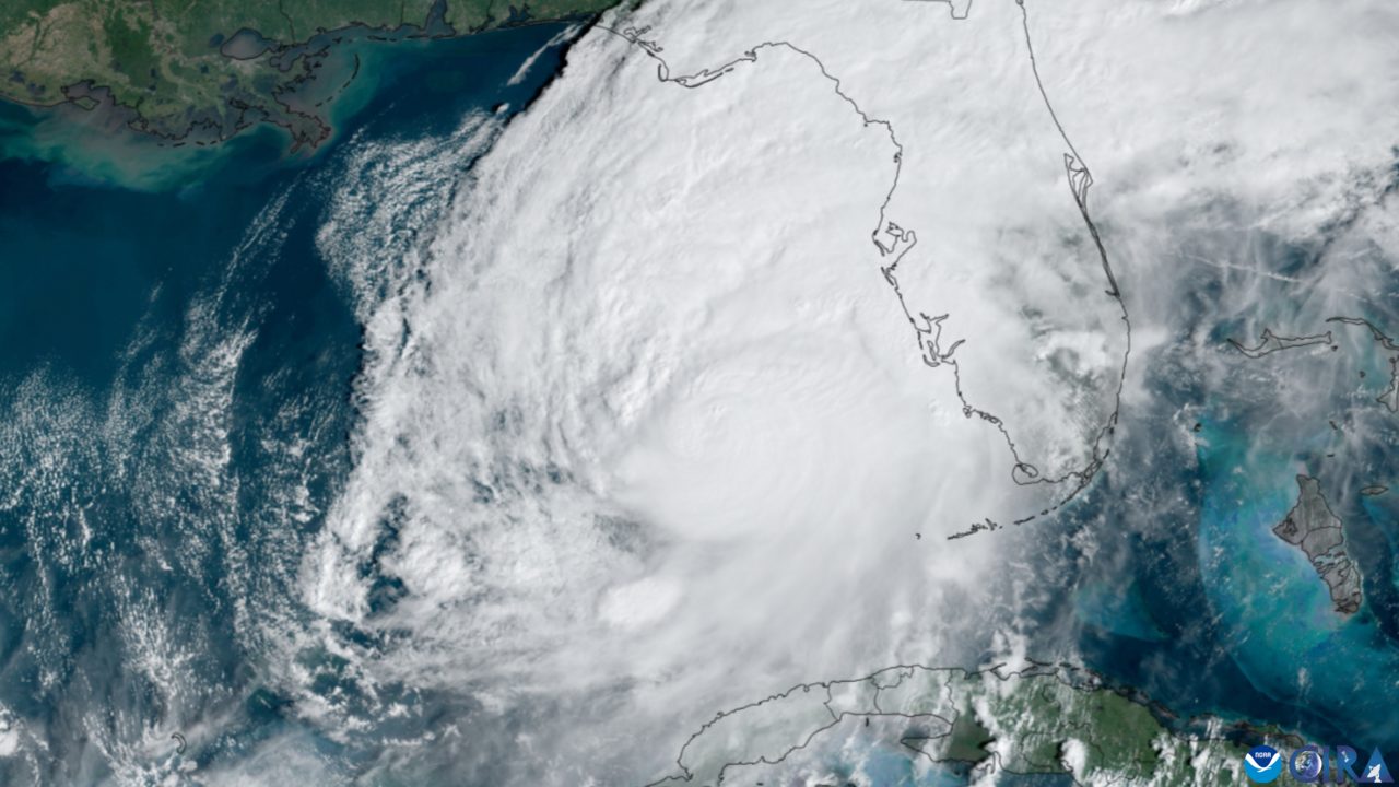 Satellite view of a large hurricane swirling over the Gulf of Mexico near Florida (file image)