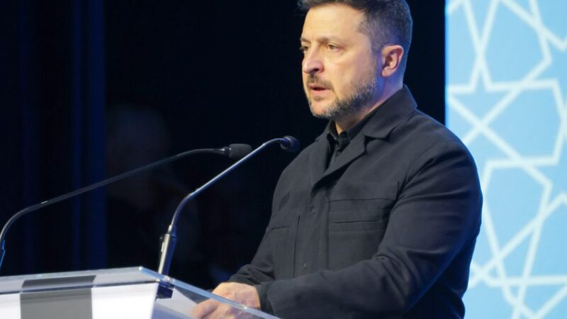 Volodymyr Zelensky speaking at the 2026 NATO summit in Ankara