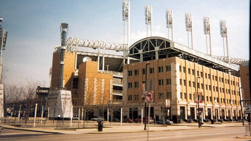 Cleveland baseball stadium exterior, home of the Guardians