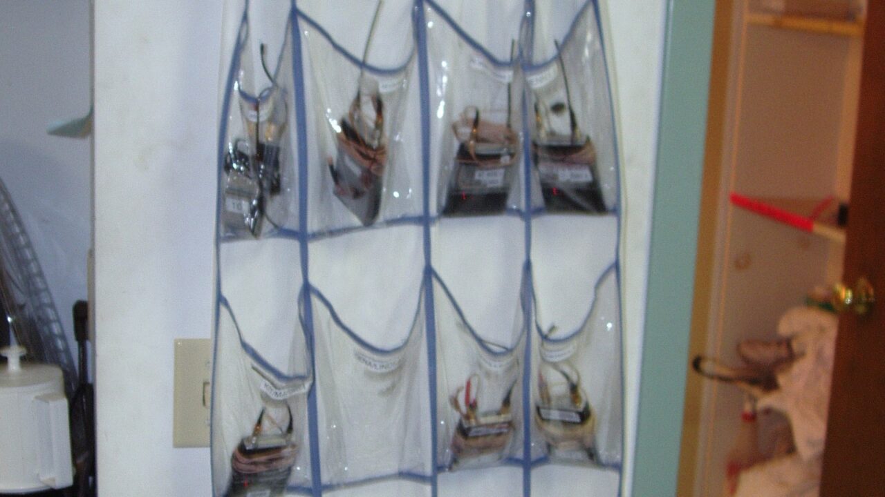 Radio microphone packs ready for voice recording in a studio