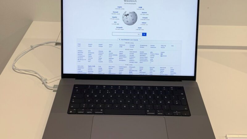 MacBook Pro laptop open on a desk